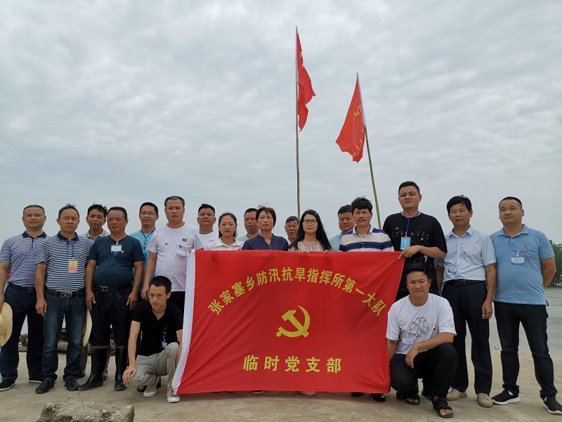 临时党支部正式成立,32名党员佩戴着党徽,高举右手,面对党旗庄严宣誓
